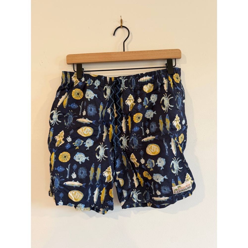 Patagonia Pataloha Baggies Shorts Mens Medium Navy Marine Fish Crab